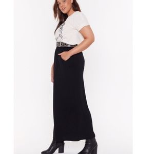 long black plain skirt